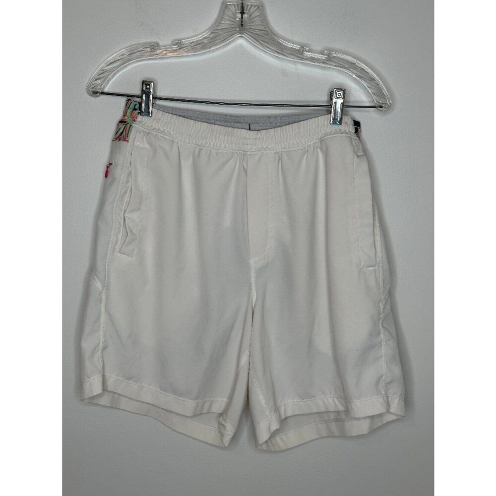 Birddogs Men's Ivory Floral Swim Trunks Athletic Shorts Size Large